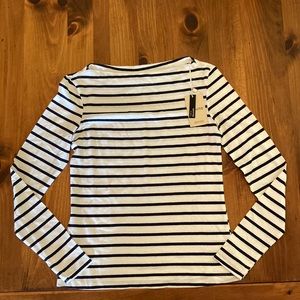 NWT Mango striped boat neck long sleeve t-shirt